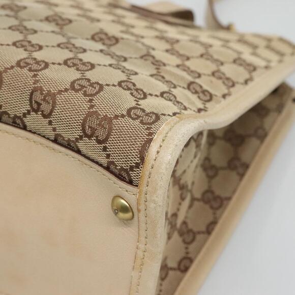 GUCCI GG Canvas Shoulder Bag Beige Gold - Picture 12 of 16
